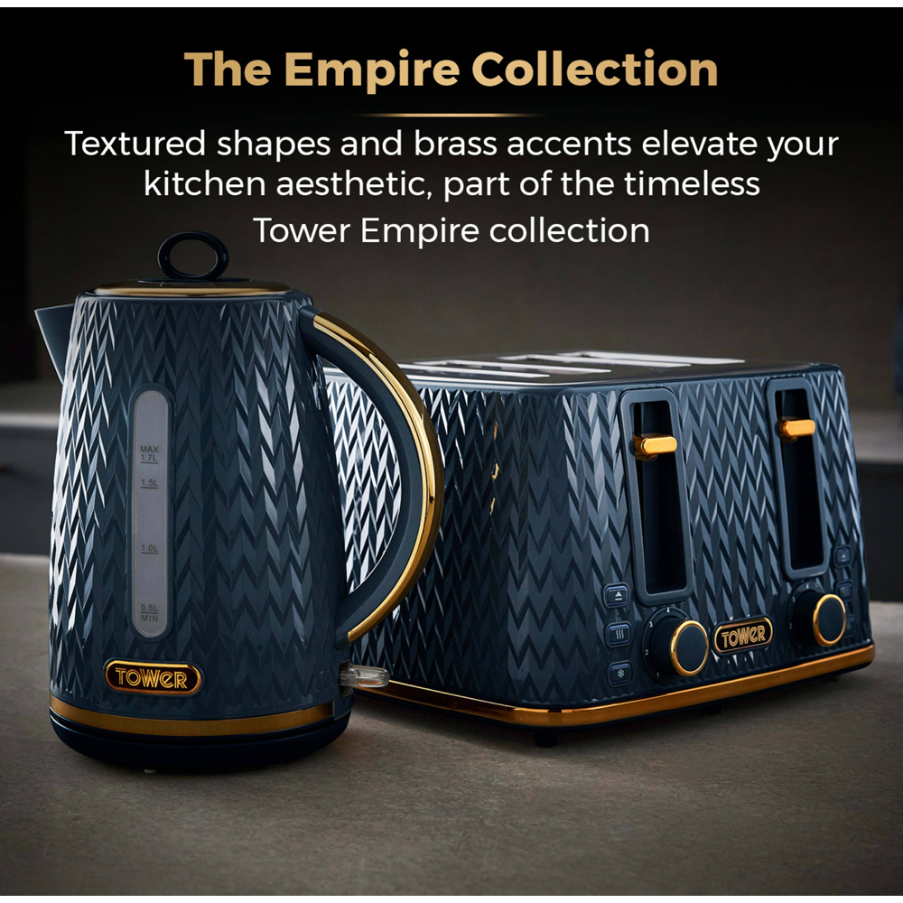 Tower Empire EEJB325 Midnight Blue 4 Slice Toaster and 1.7L Kettle Set Image 4