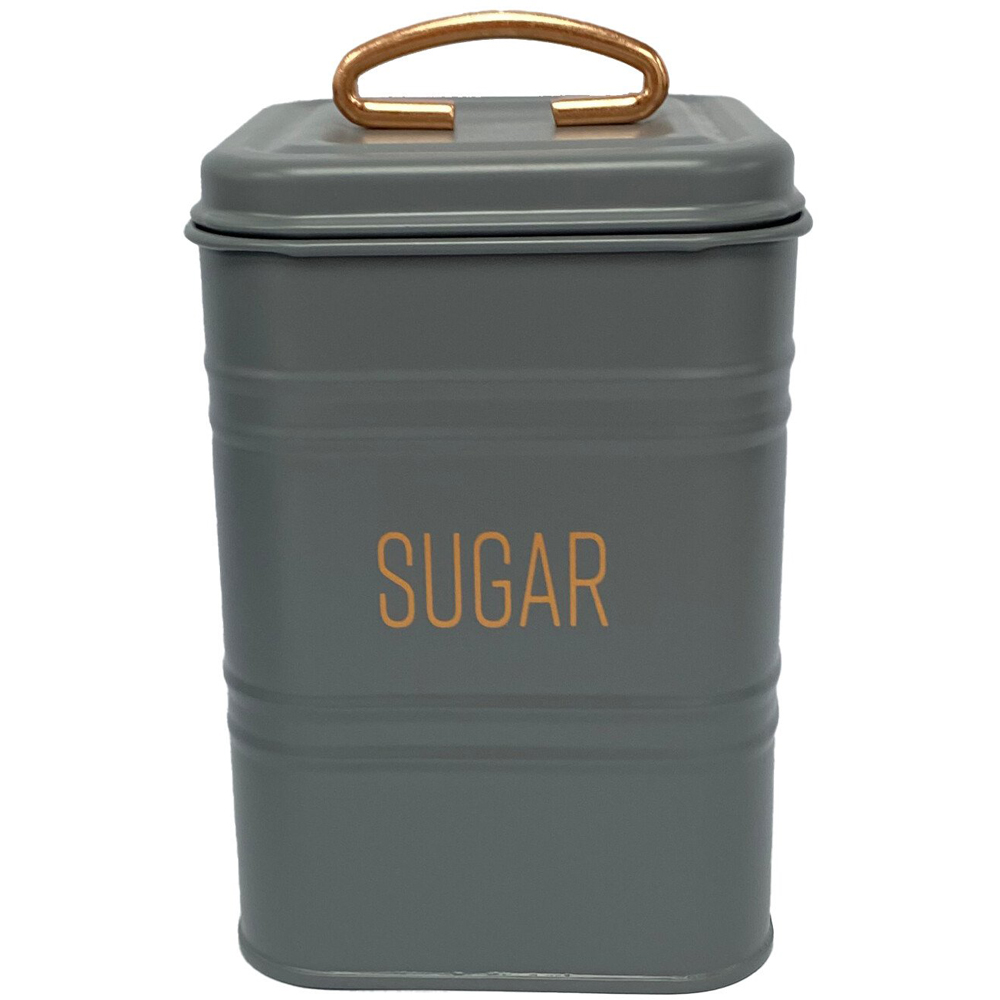 Square Grey & Rose Gold Canister - Sugar Image