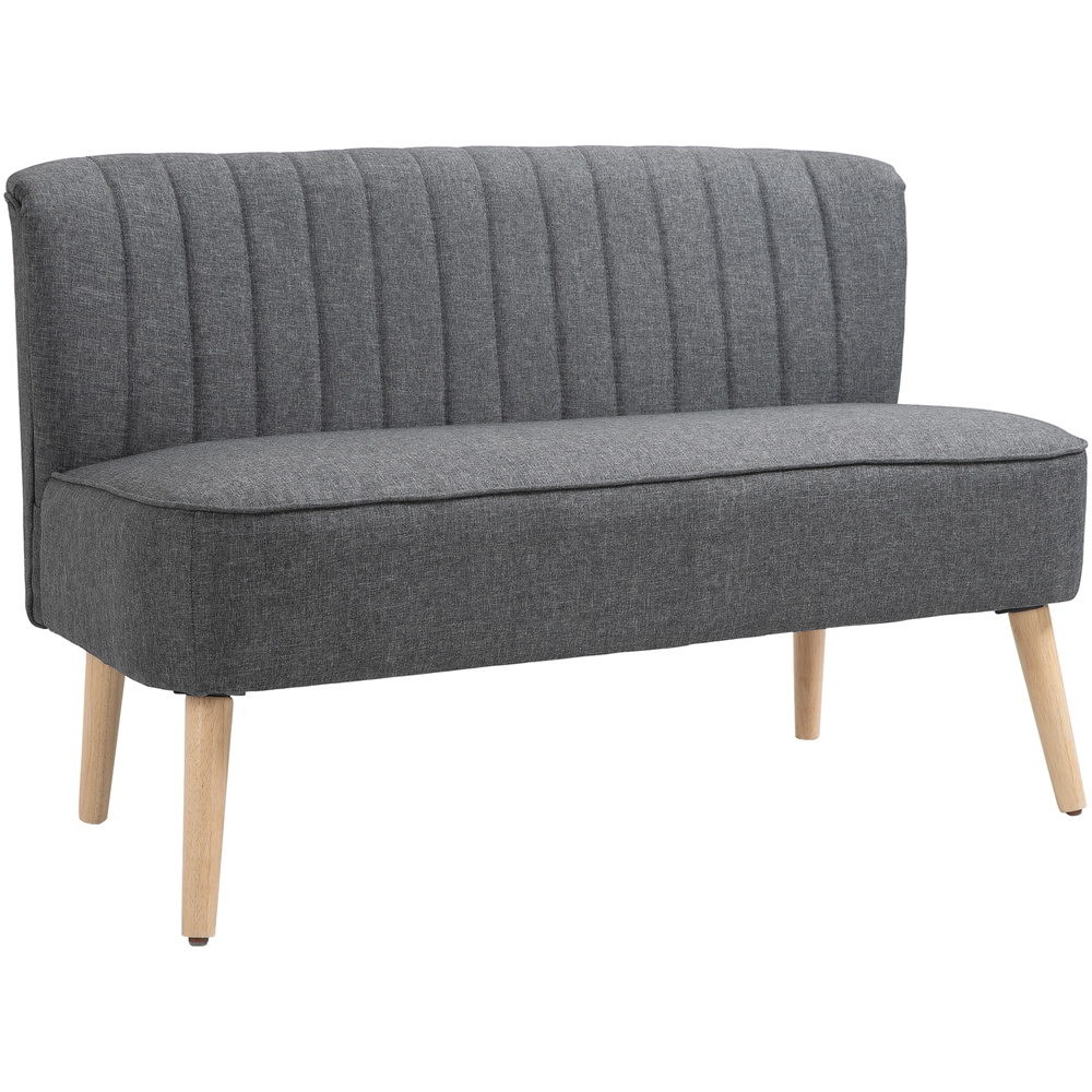 Portland 2 Seater Grey Loveseat Sofa Image 2
