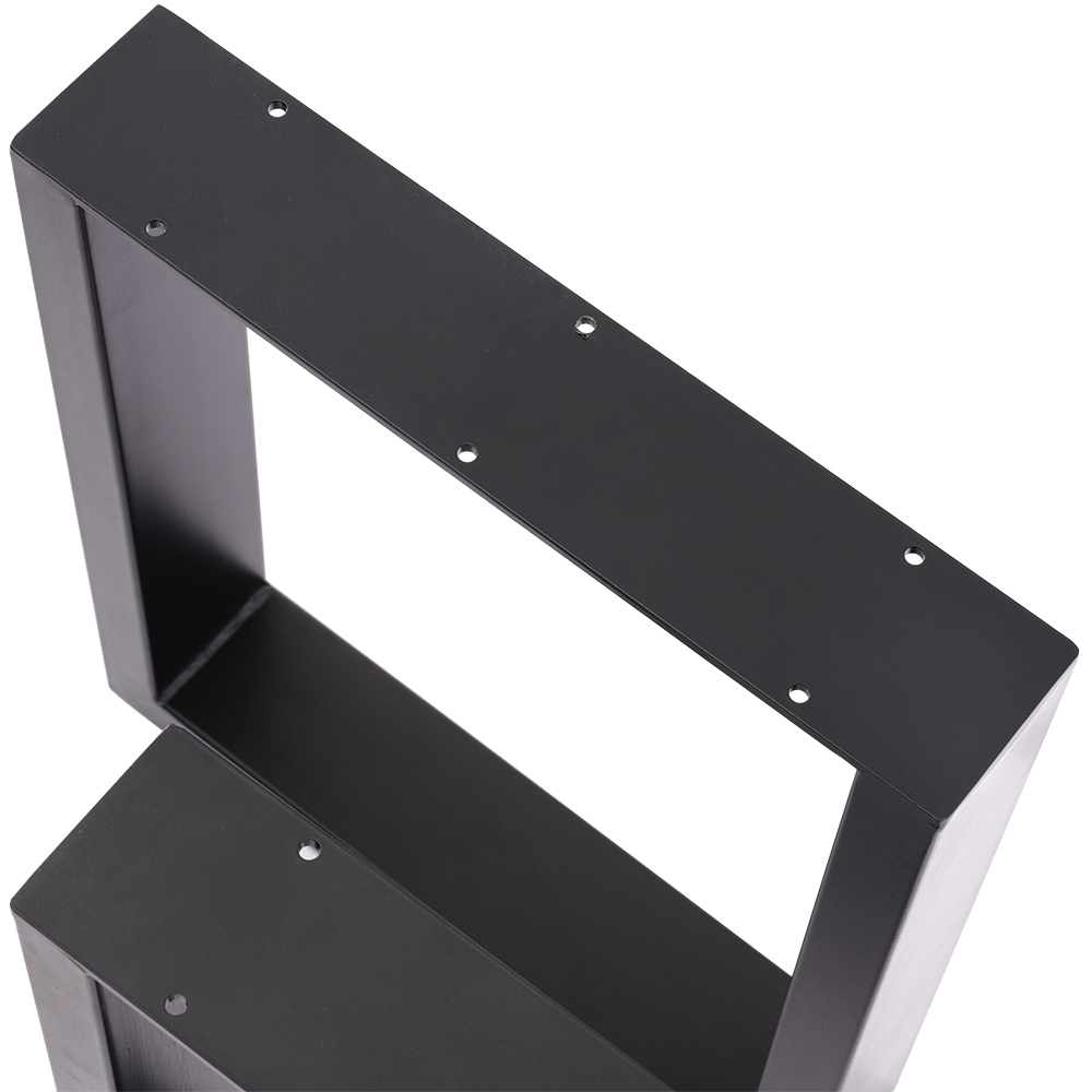 Living and Home 2 Pack Black Industrial Heavy Duty Rectangular Iron Table Legs 70 x 71cm Image 7