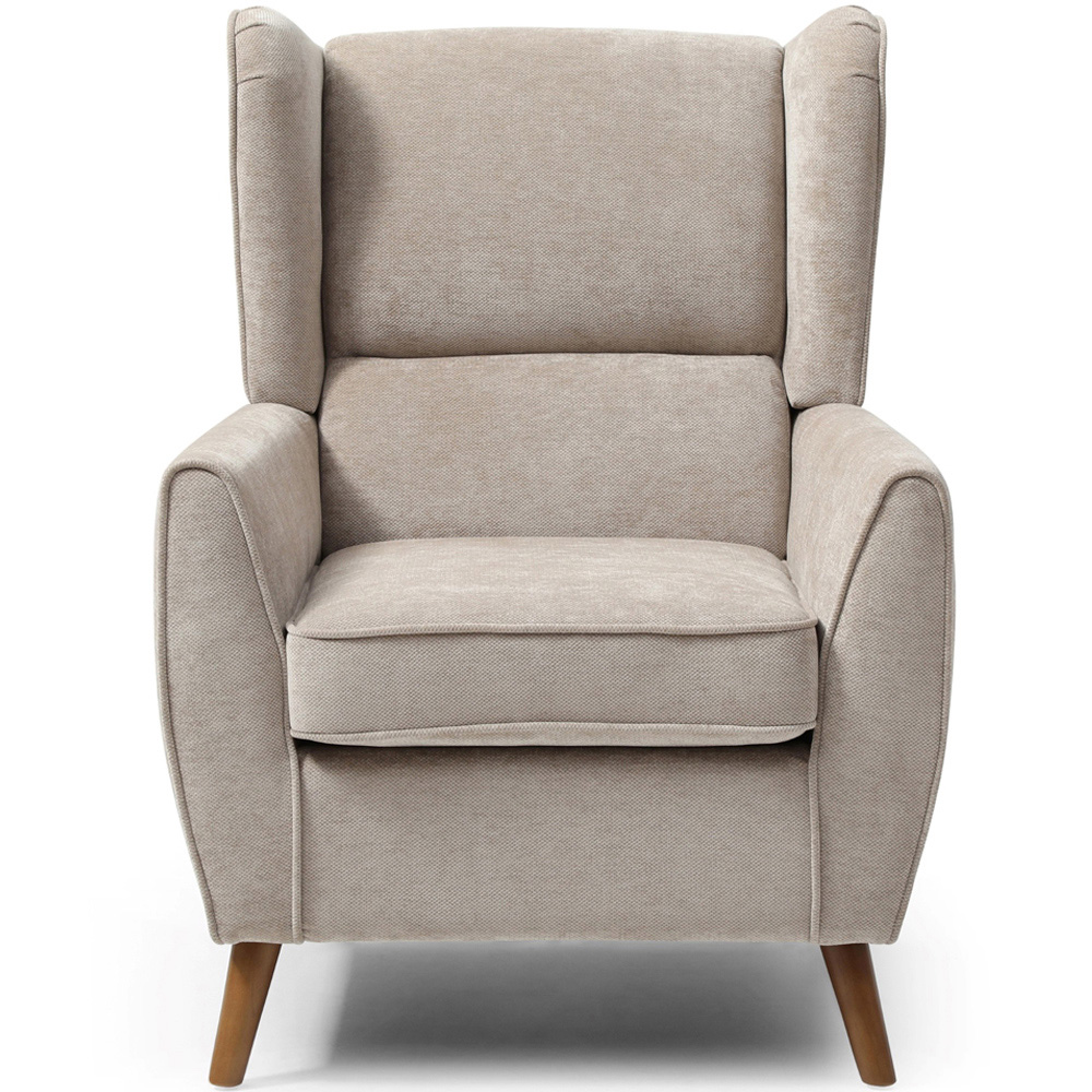 Lily Taupe Chenille Wingback Armchair Image 2