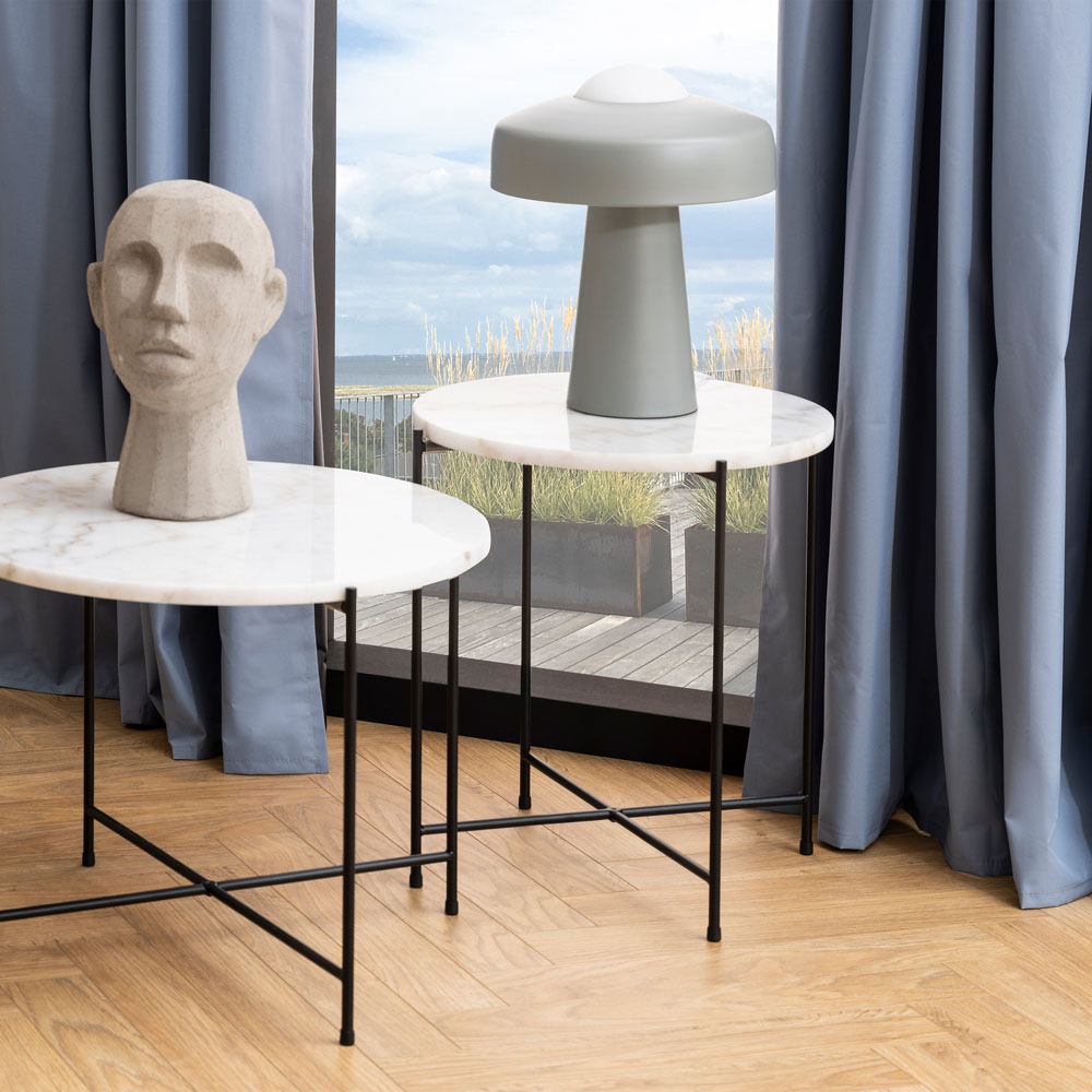 Florence Avila White Marble Top Side Table Image 5