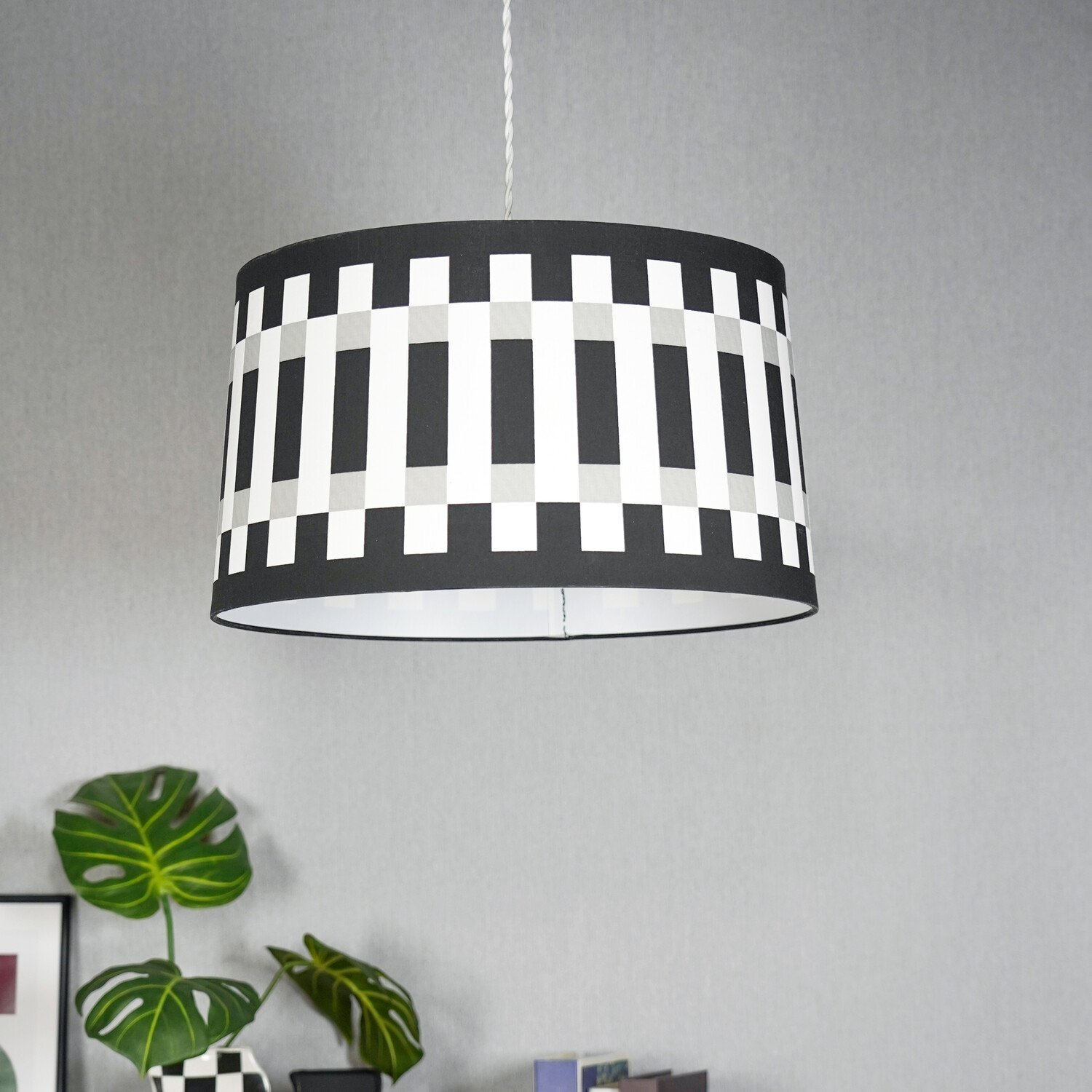 Abstract Stripe Monochrome Shade Black Image 6