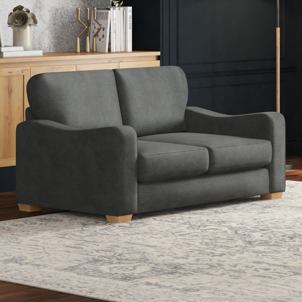 Theadford 5 Seater Steel Plush Velvet Fixed Back Sofa Set Image 4