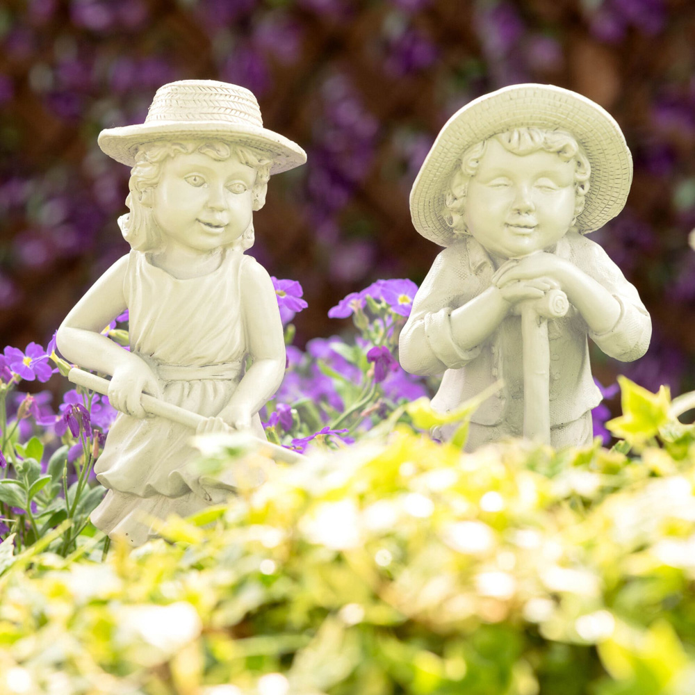 Marco Paul Resin Gardening Boy Girl Set Image 6