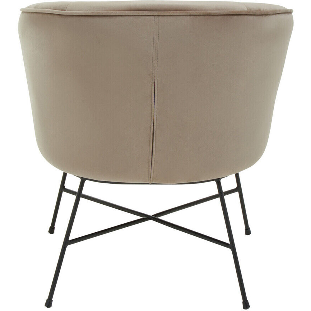 Premier Housewares Stockholm Mink Velvet Curved Accent Chair Image 4