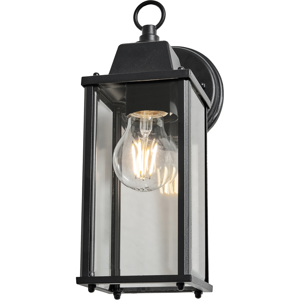 Zink Ceres Black Bevelled Glass Lantern Wall Light Image 3