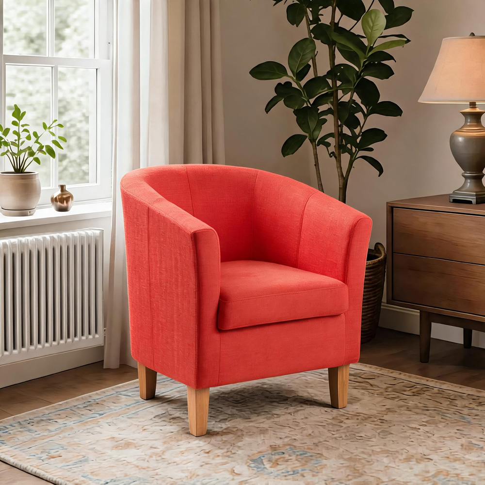 Home Source Bedford Orange Padded Tub Chair Image 5