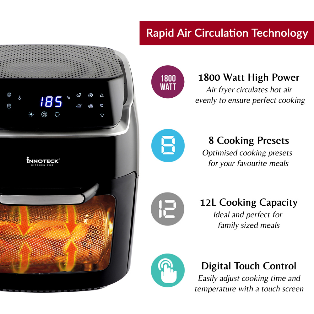 Innoteck Kitchen Pro 12L Digital Air Fryer Oven 1800W Image 4