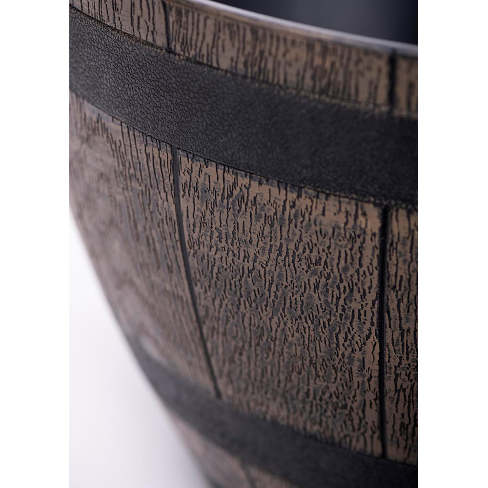 Thompson and Morgan Wooden Barrel Effect Curved Planter 32cm Image 3