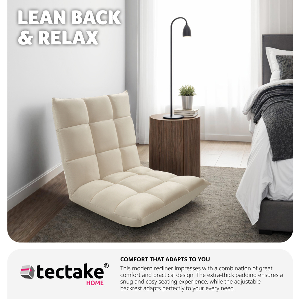tectake Snooze 2 in 1 Beige Recliner Armchair and Lounger Image 4