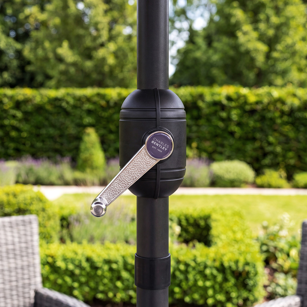 Charles Bentley Cream Metal Crank and Tilt Parasol 2.7m Image 5