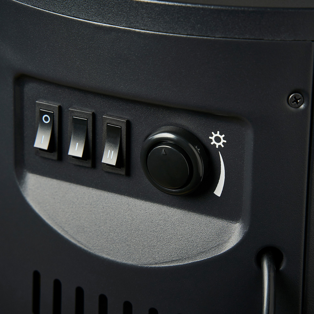 Sureflame Dunston Black Round Electric Stove with Angled Stove Image 7