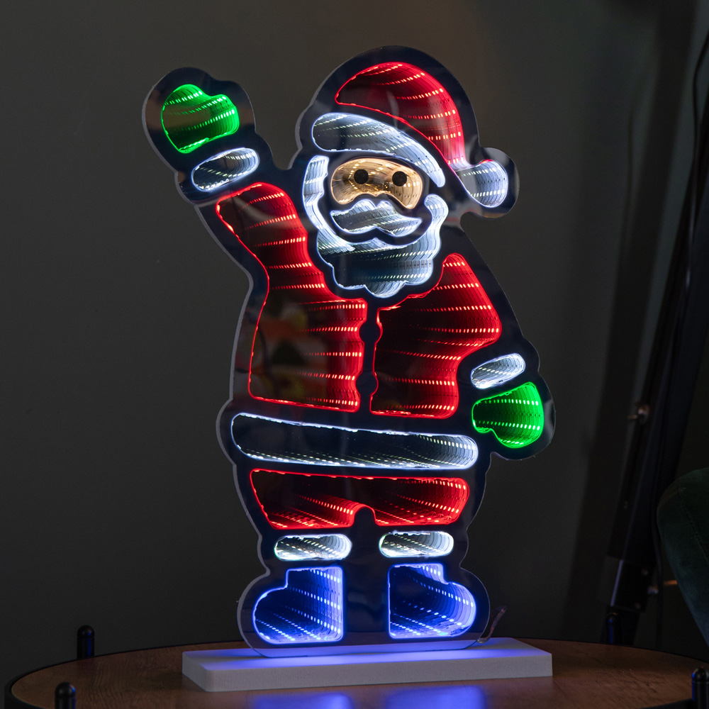 Samuel Alexander Multicolour LED Light Up Waving Santa Infinity Christmas Decoration 40cm Image 8