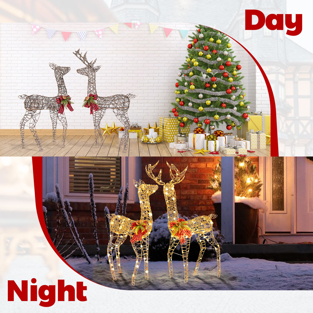 Costway 230 LED 2 Piece Reindeer Family Set Outdoor Christmas Decoration Image 4