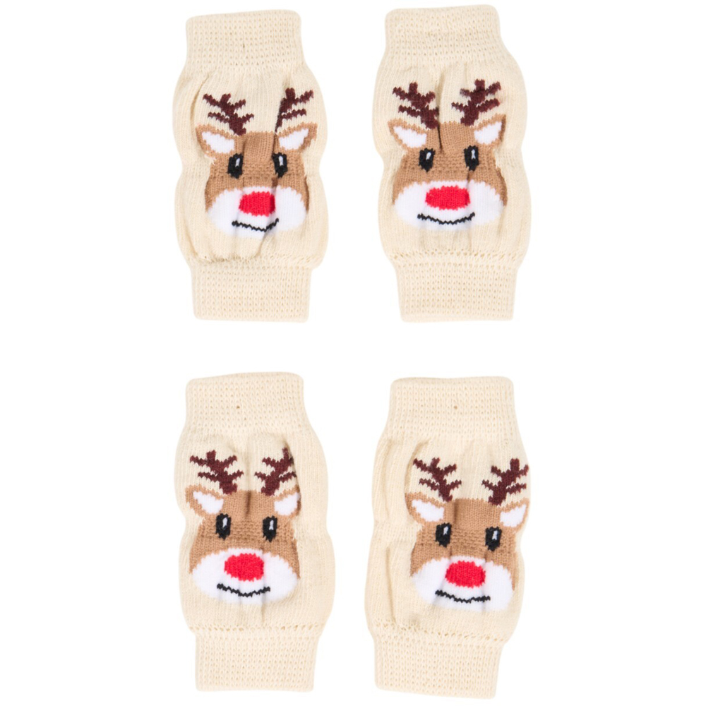 Pack of 4 Reindeer Dog Leg WarmersBeige Image 3