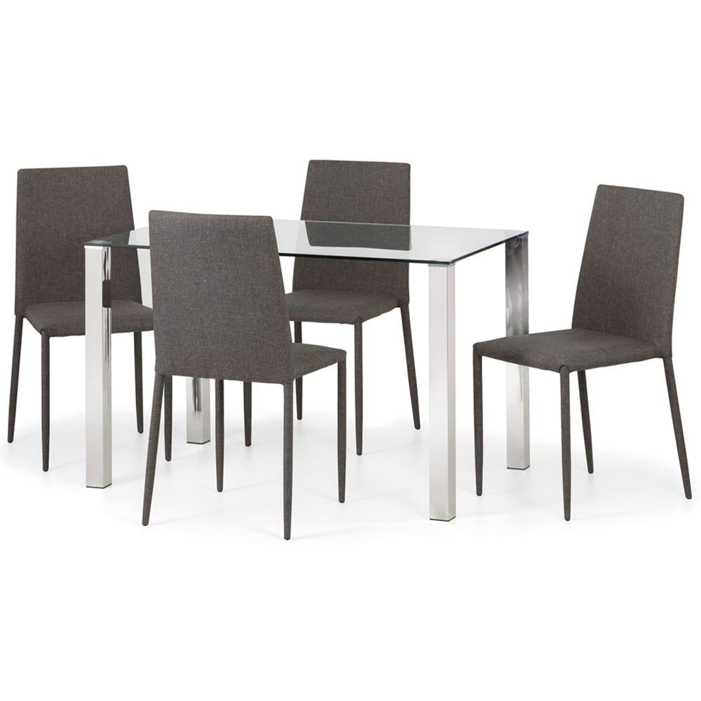 Julian Bowen Set of 4 Slate Grey Jazz Fabric Chairs Image 5