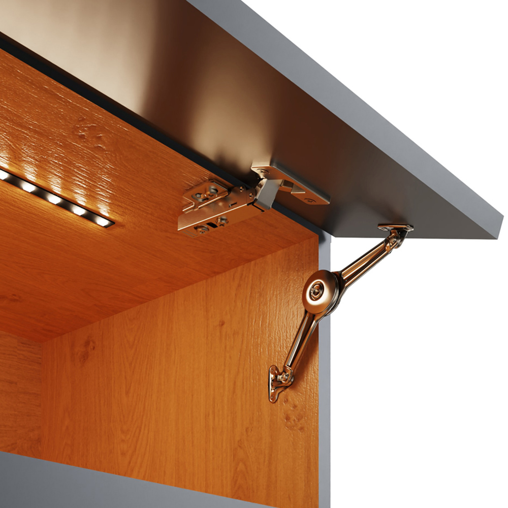 GFW Leon 2 Shelf Anthracite and Oak Wall TV Unit with LED Image 7