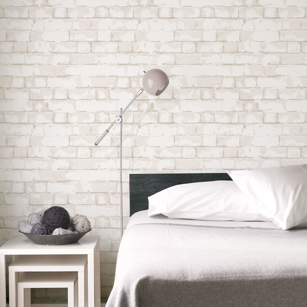 Galerie Nostalgie Brick White and Cream Wallpaper Image 2
