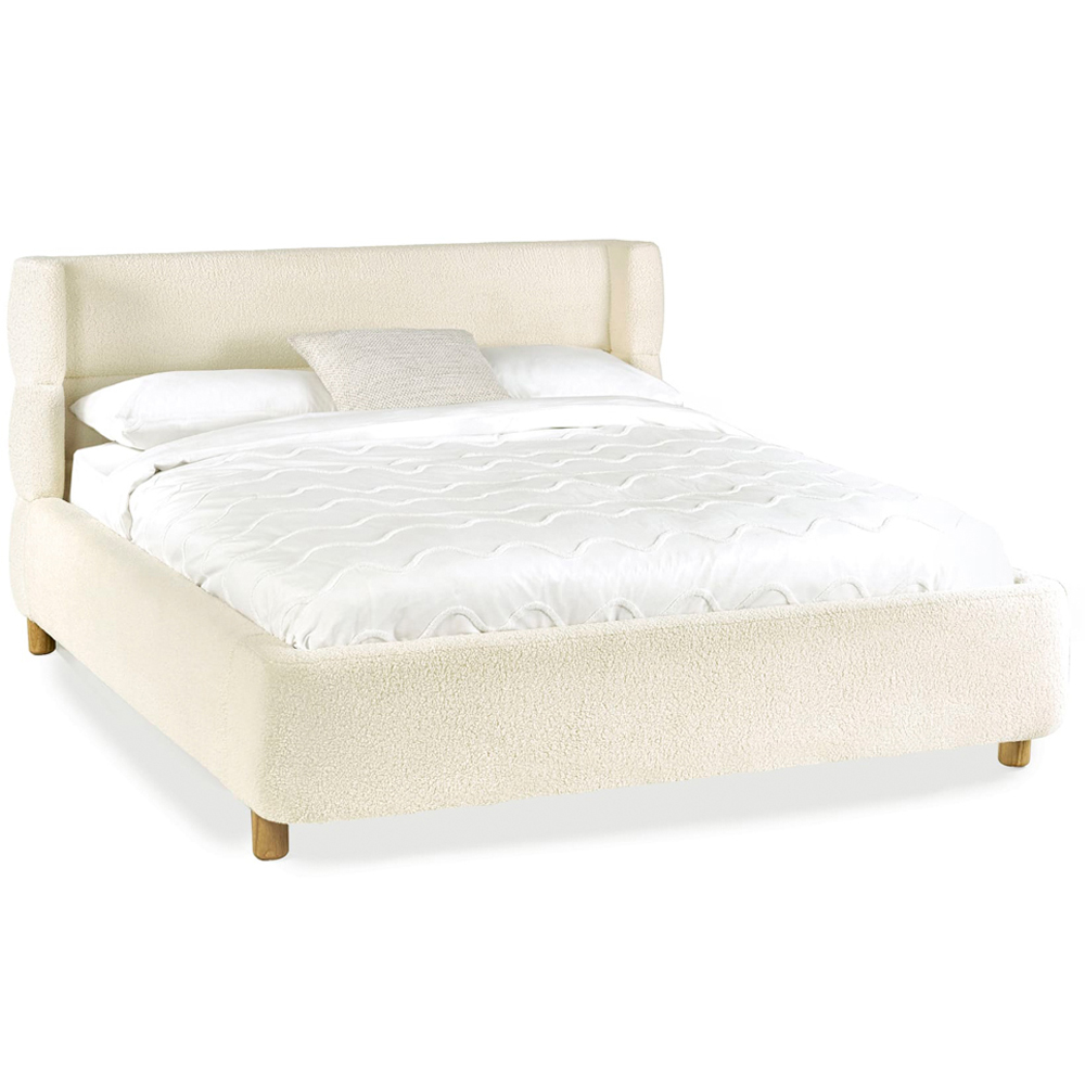 Julian Bowen Oberon Double Cream Boucle Upholstered Bed Image 3