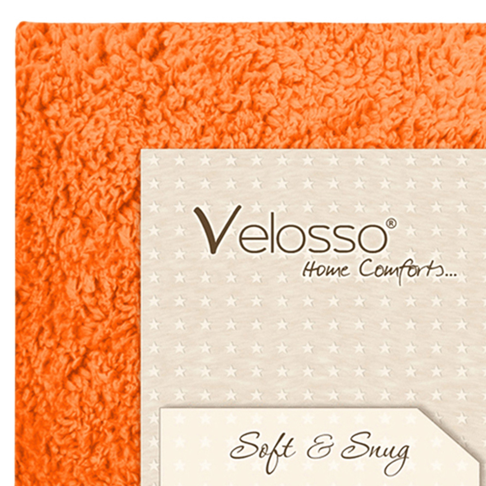 Velosso King Size Rust Teddy Fleece Fitted Sheet Image 3