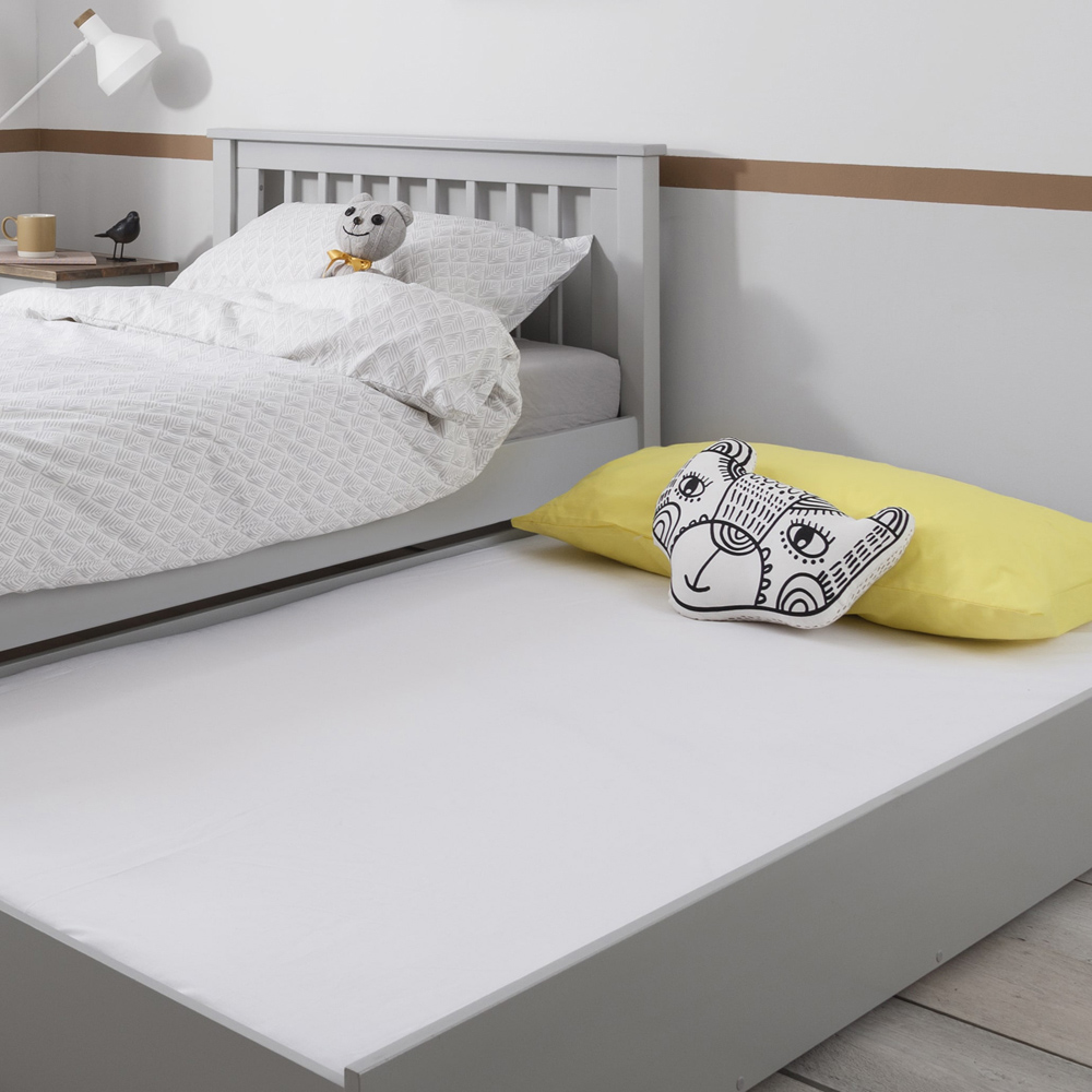 Noa and Nani Hampshire Single Silk Grey Bed Frame with Olaf Trundle ...