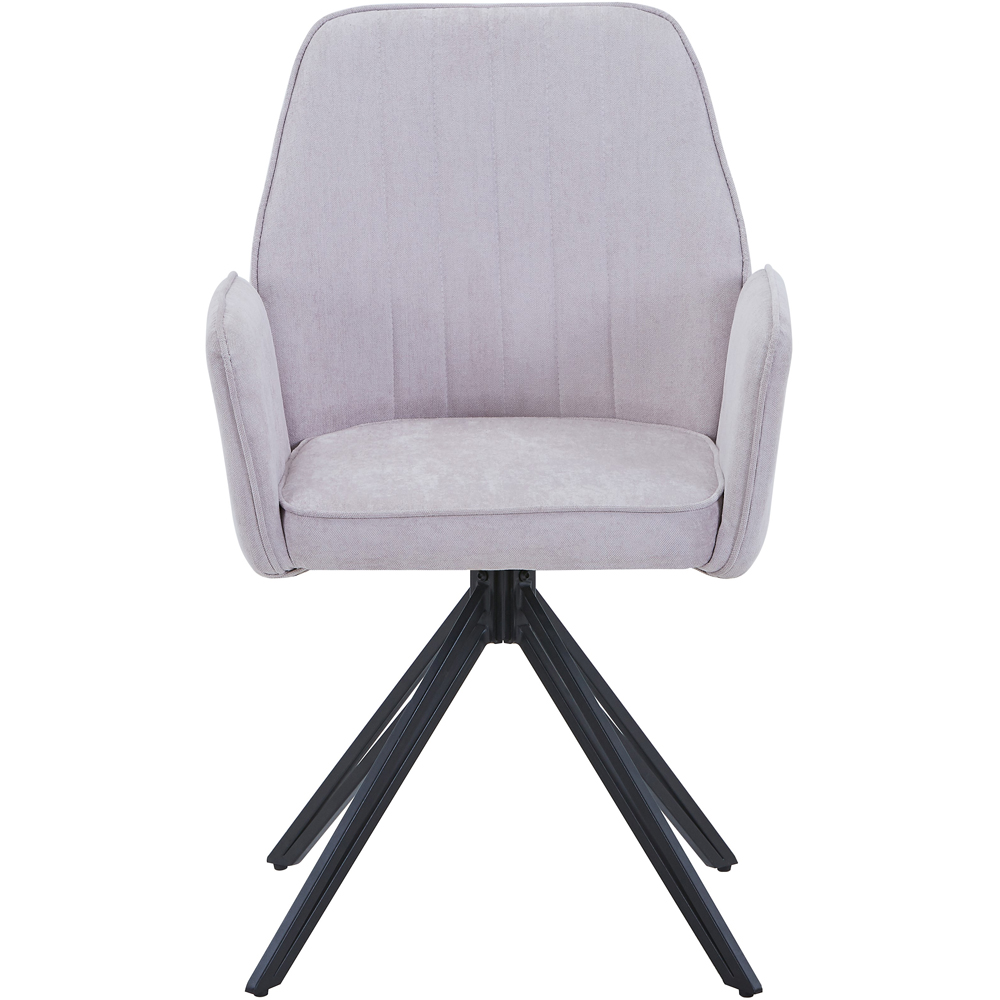 Core Products Aspen Set of 2 Natural Chenille Fabric Swivel Dining Armchair Image 2