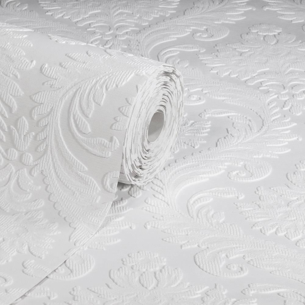 Anaglypta High Trad White Vinyl Wallpaper Image 2