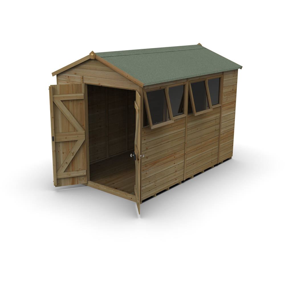 Forest Garden Timberdale 6 x 10ft 2 Opening Apex Shed Image 3