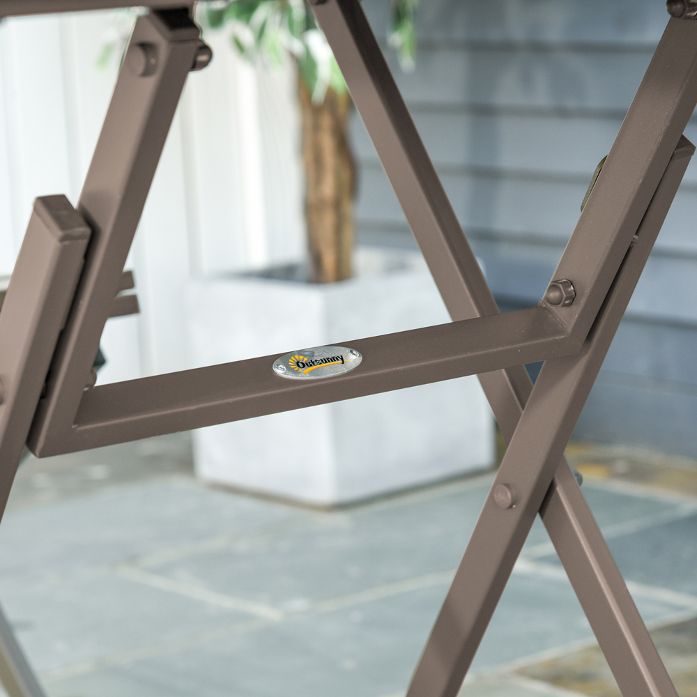 Outsunny Foldable 2 Seater Garden Bistro Set Grey Image 3