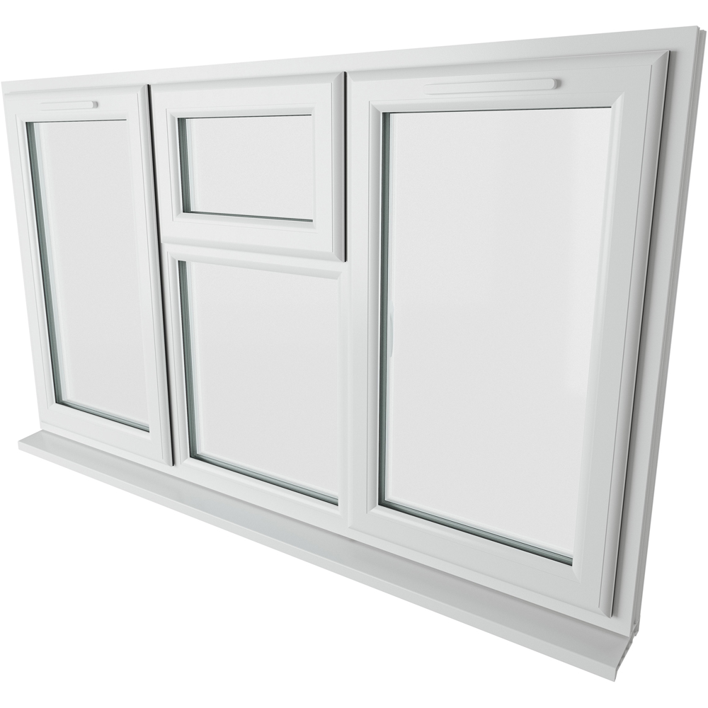 Crystal uPVC Triple Glazed Window LH & RH Side Hung & Top Centre White Clear Glass 1770x1040mm Image 9