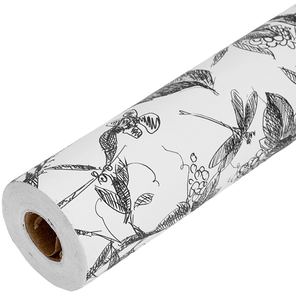 Living and Home Floral Pattern White and Black Peel and Stick Wallpaper Image 4