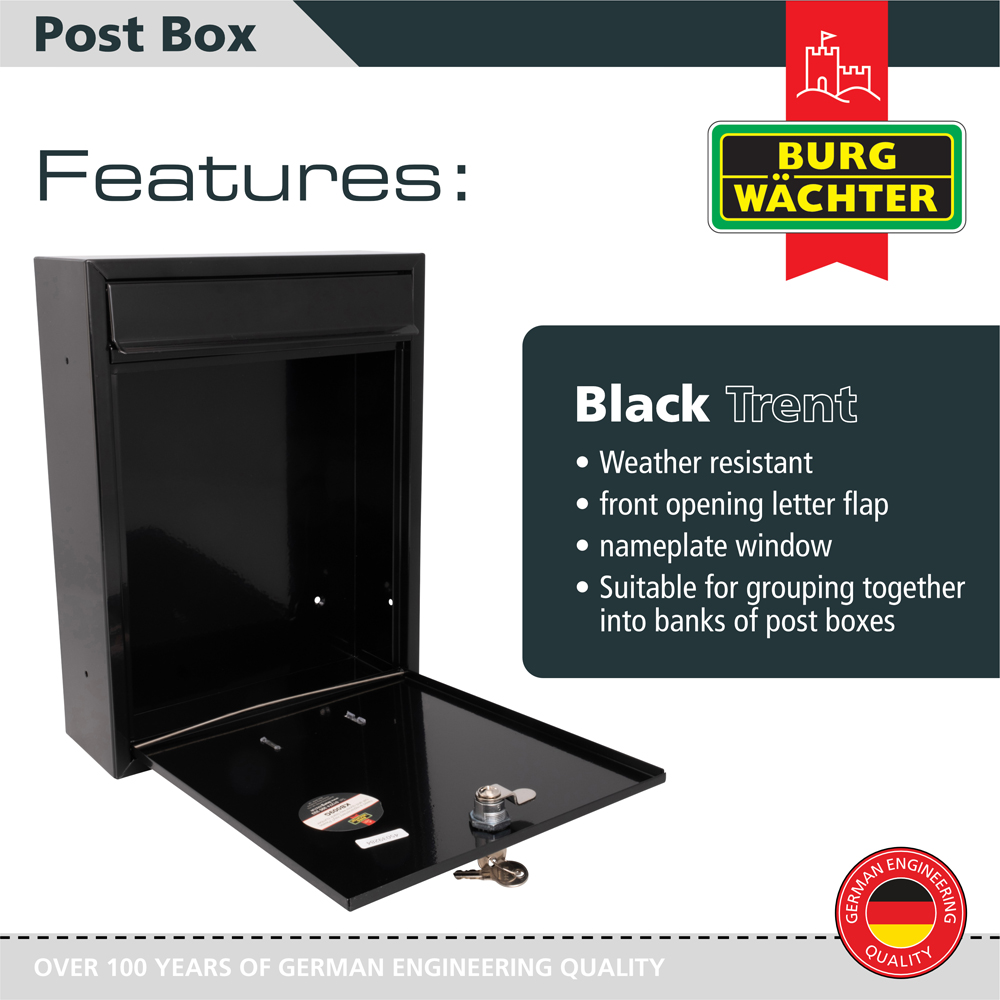 Burg-Wachter Trent Black Post Box Image 2