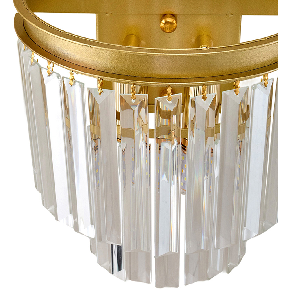 Living and Home Gold Crystal Glass E14 Wall Light Image 4