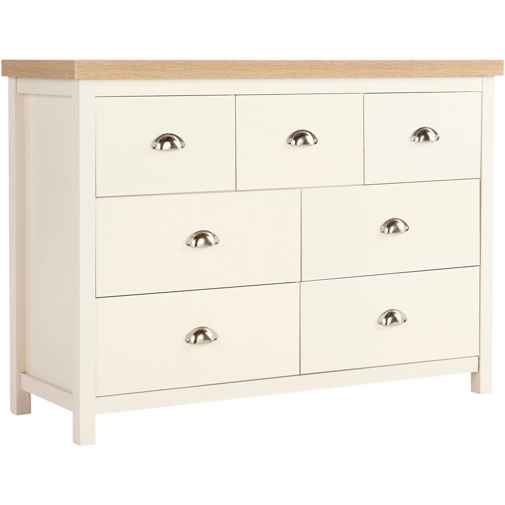 Home Source Avon 7 Drawer Off White Chest of Drawers Image 2