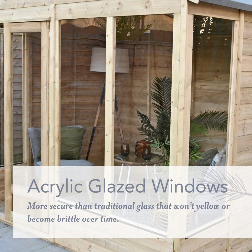 Forest Garden Beckwood 8 x 6ft 2 Opening Reverse Apex Summerhouse Image 7