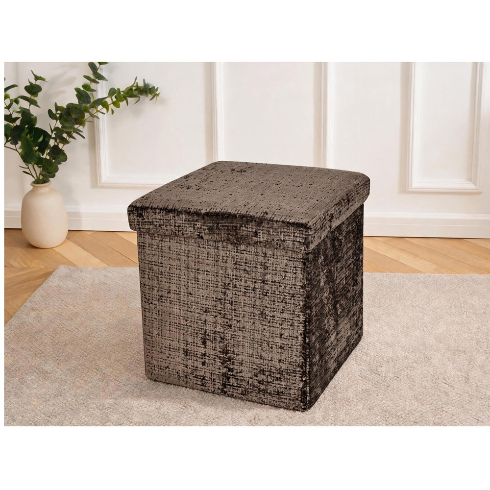 Chenille Storage Box Chocolate Brown Image 4