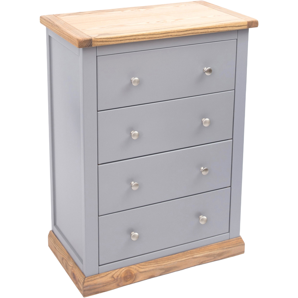 Cabinet Bits Biccari 4 Drawer Dark Grey Chrome Knob Chest of Drawers Image 4