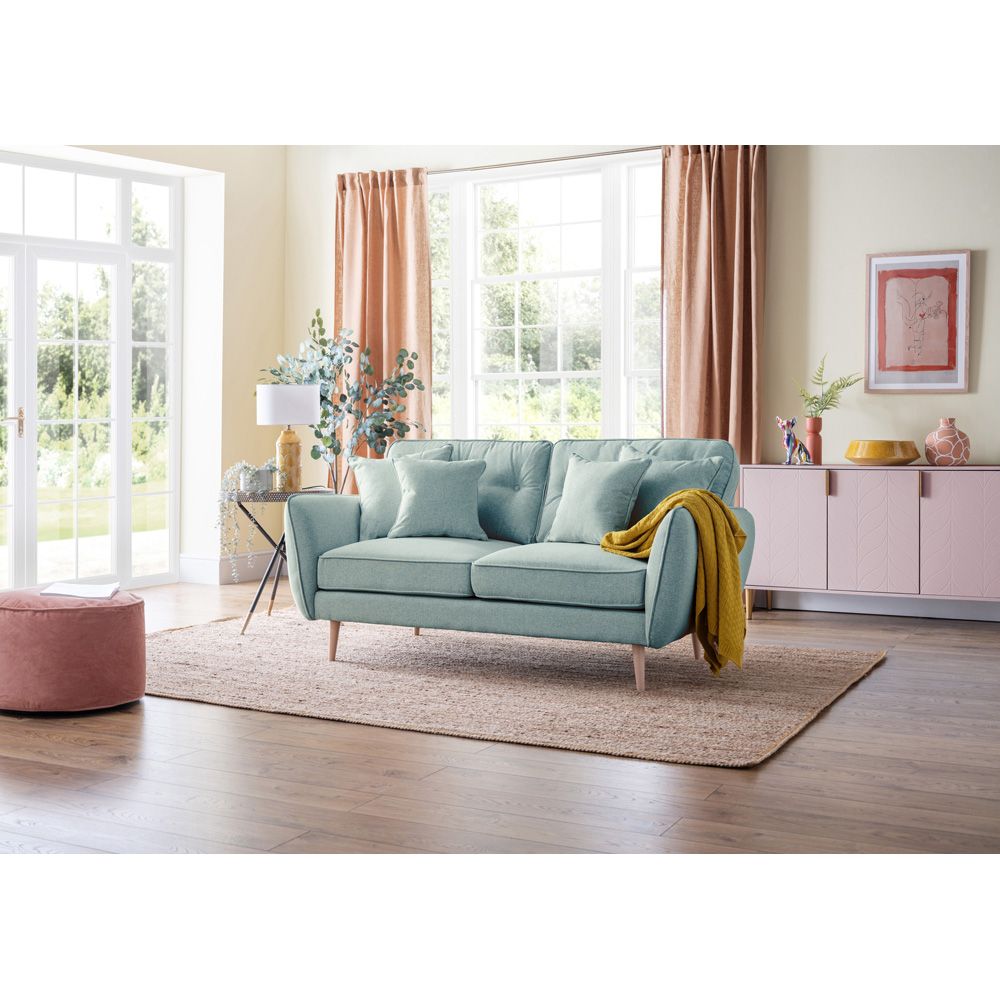 Opry Faro 2 Seater Button Back Aqua Sofa Image 5