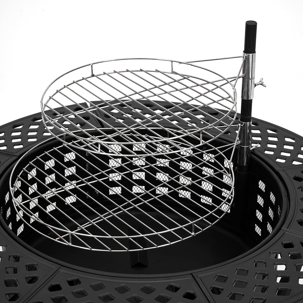 Living and Home 2-in-1 Wood Burning Garden Fire Pit with Grill Image 3