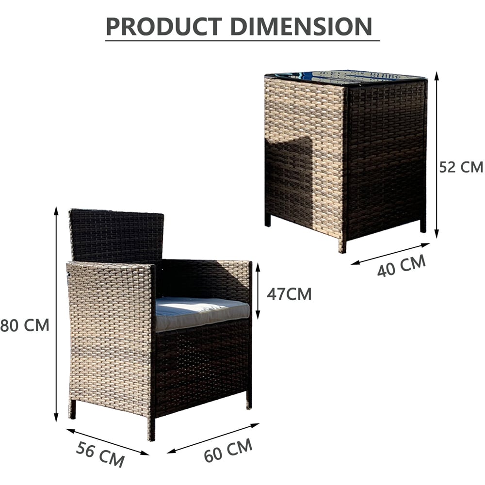 Furniture One 2 Seater Neutral Rattan Garden Lounge Set Image 7