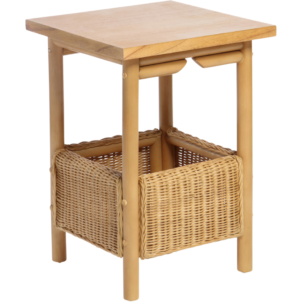 Desser Dubai Single Shelf Light Oak Natural Rattan Lamp Table Image 2