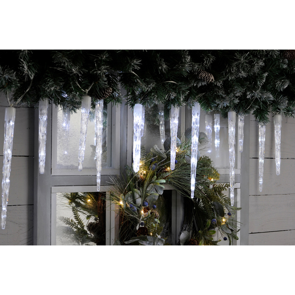 Festive White LED Snowfall Window Icicle String Light 120cm Image 2
