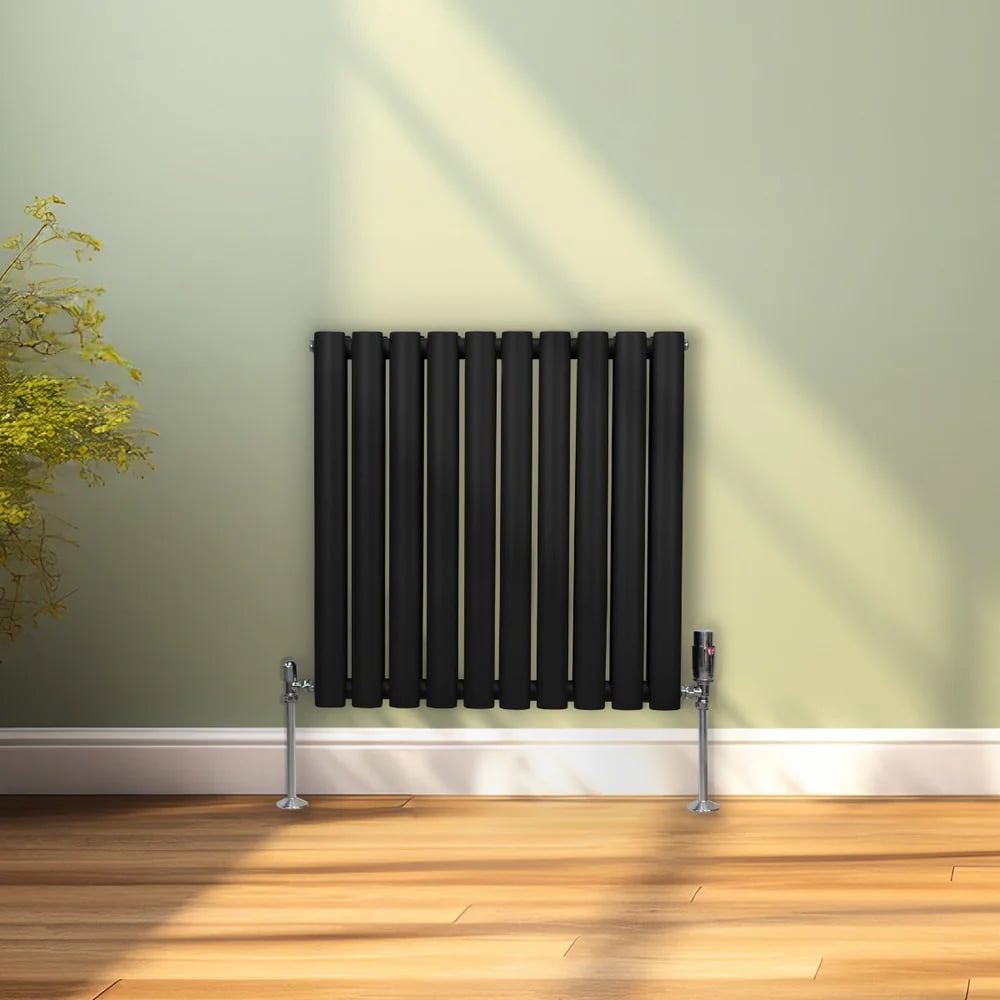 Monster Shop 2648BTU Black Oval Column Radiator 600 x 600mm Image 2
