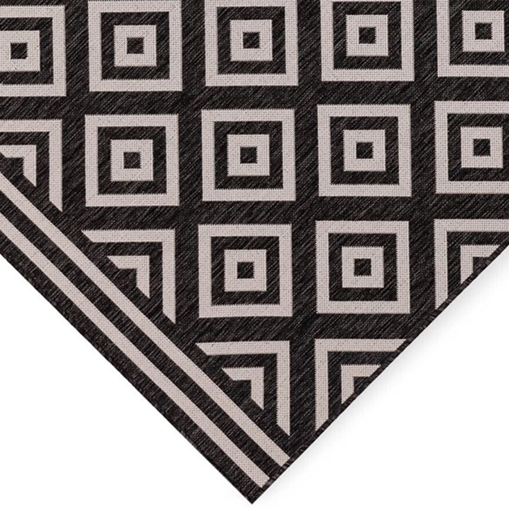 Charcoal Diamond Indoor Outdoor Rug 160cm Image 6