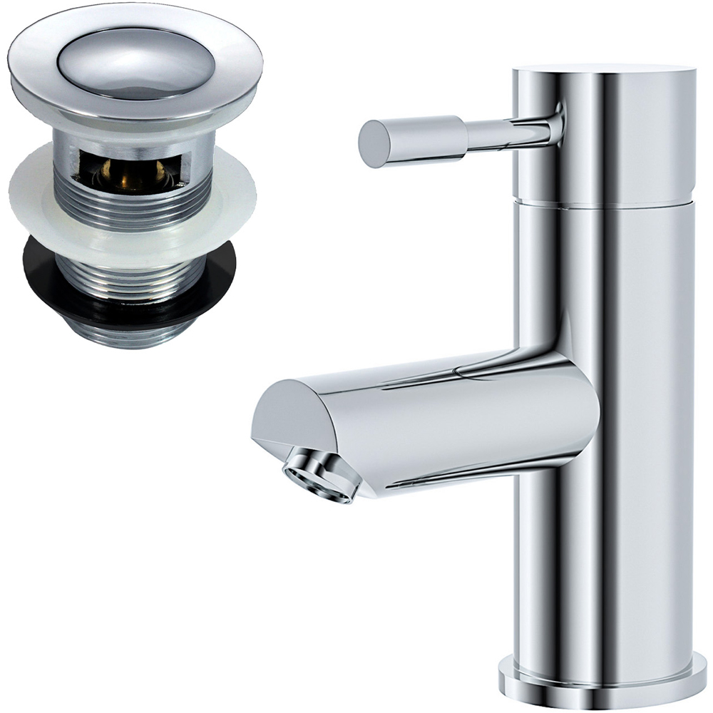 Nes Home Murphy Cloakroom Mono Basin Mixer Faucet Tap with Waste Chrome Image 1