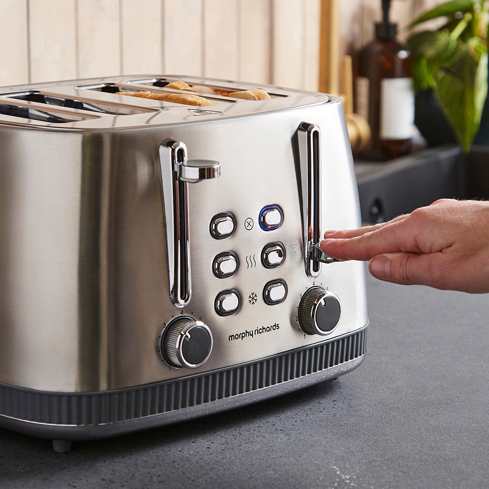 Morphy Richards Mexborough 242902 Grey Trim Stainless Steel 4 Slice Toaster Image 8