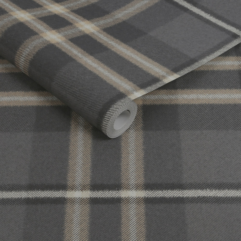 Superfresco Easy Eildon Weave Charcoal Wallpaper Image 2