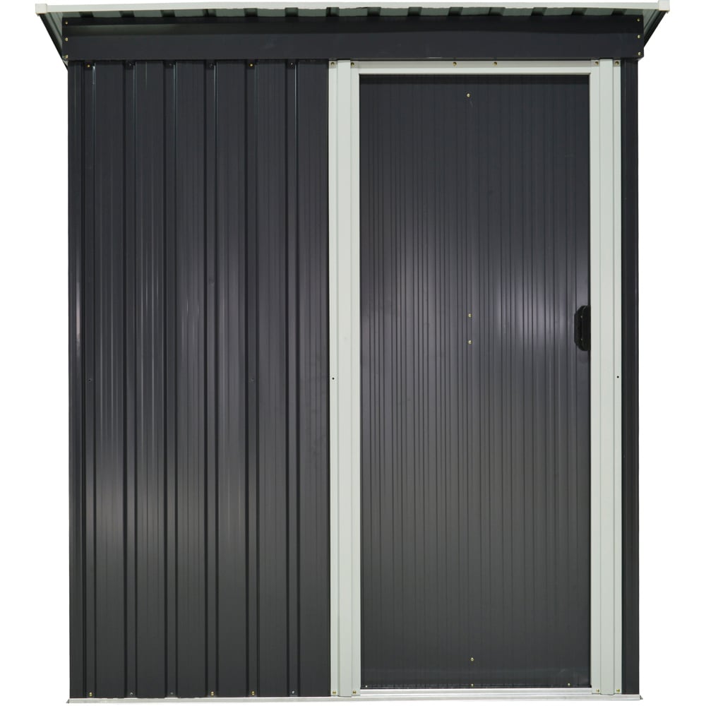 Outsunny 5 x 3ft Black Garden Metal Shed Image 1