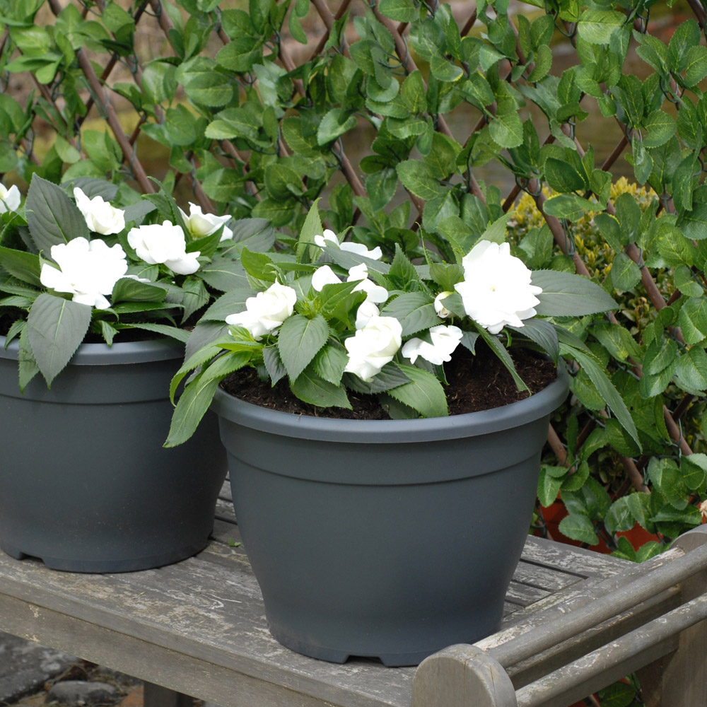 Garden Gear Planter Sabina Dark Grey Pot 32cm 3 Pack Image 2